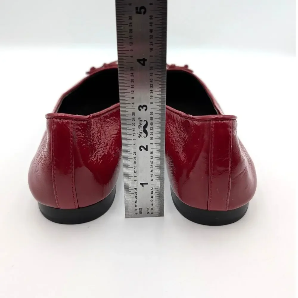 Tory Burch Ballerinas Leather Ballet Flats Women's Red Size US8.5M EU39